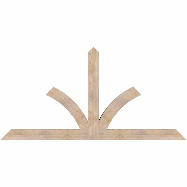 Ekena Millwork Richland Smooth Timber Gable Bracket, Douglas Fir, 96"W x 48"H x 5 1/2"D x 5 1/2"F, 12/12 Pitch GBW096X48X0606RIC00SDF - main